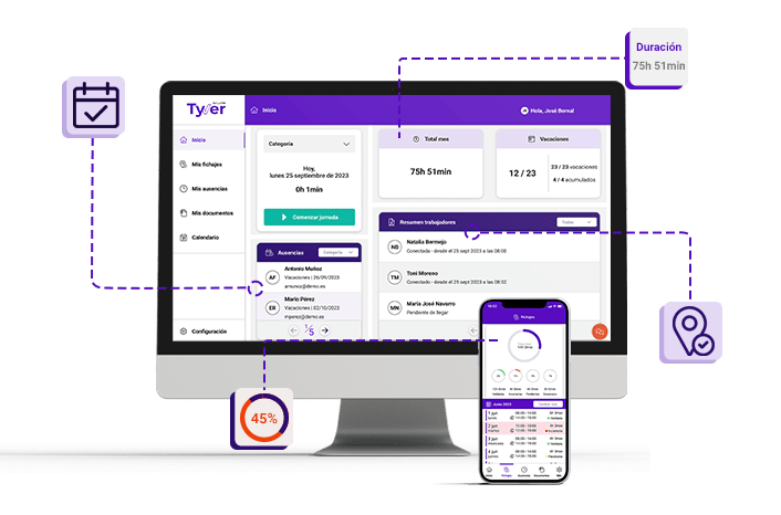 Tyver: software control horario