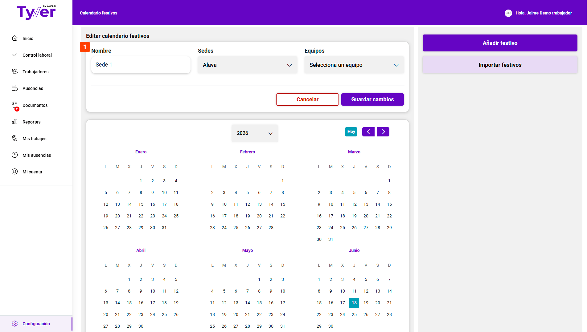 imagen de cómo crear un calendario festivo en Tyver