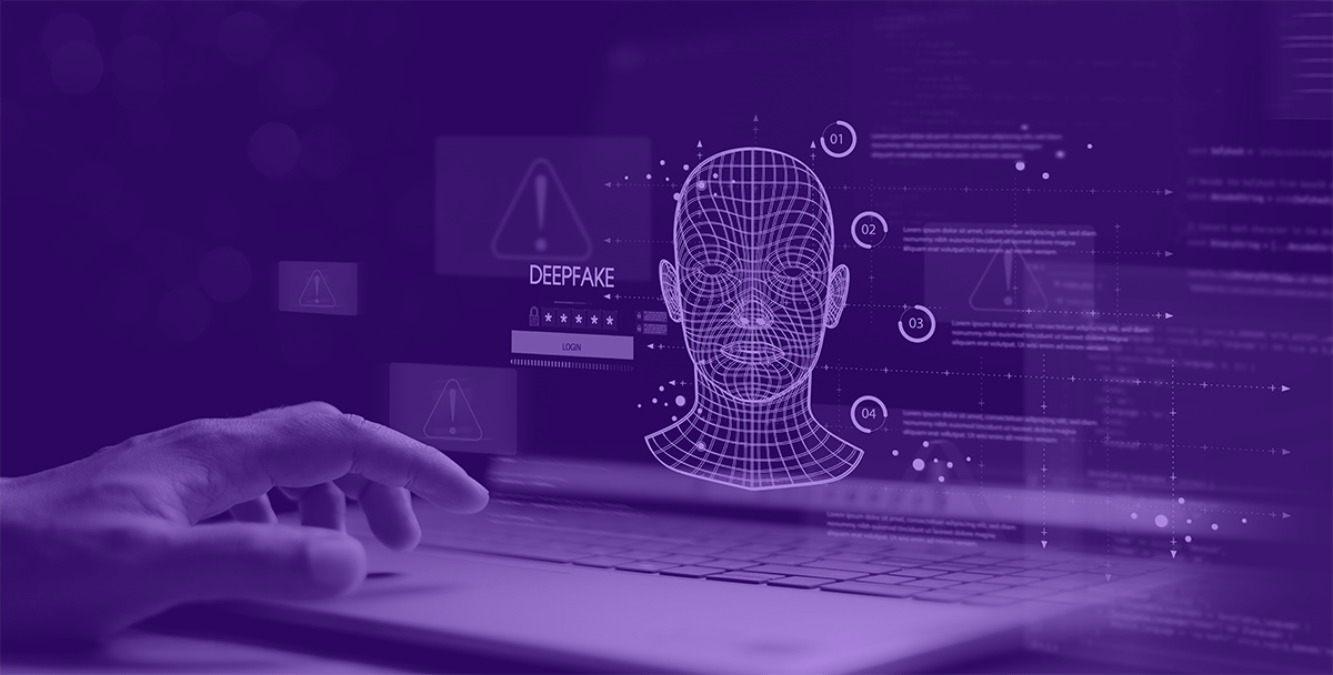 Concept Deepfake Tecnología de detección y reconocimiento de rastreo facial
